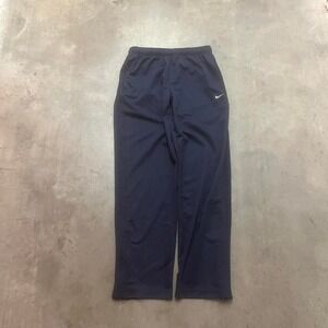 Y2K Nike men's blue track pants baggy skater wide leg stripe silver tag‎ L